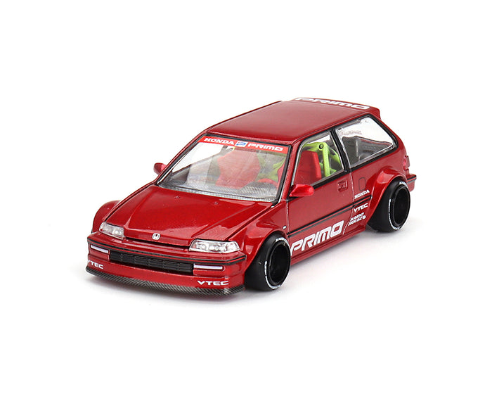Kaido House x Mini Gt 1:64 1987 HONDA CIVIC (EF) KAIDO WORKS V2 Red