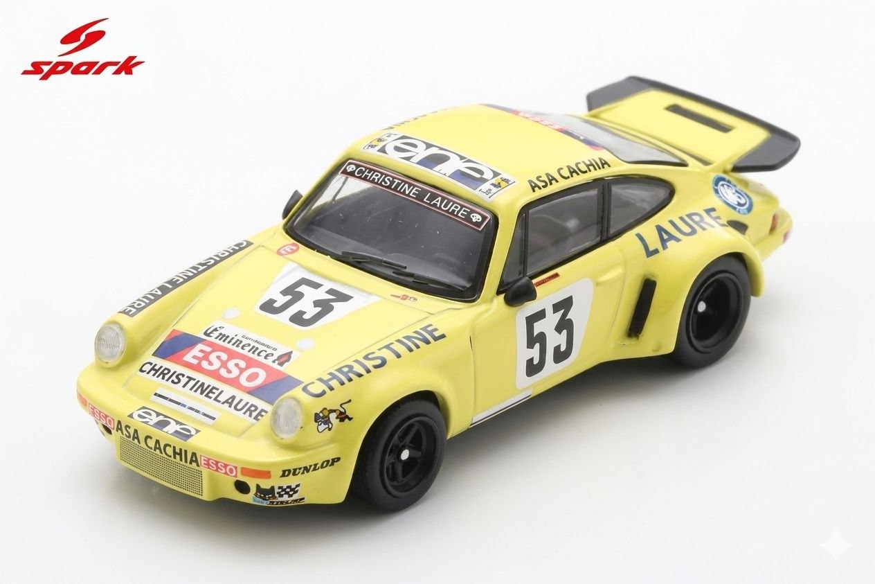 Spark Models 1:64 1976 Porsche 911 Carrera RSR #53 T.Sabine/P.Dagoreau/J-C.Andruet 24H Le Mans Yellow