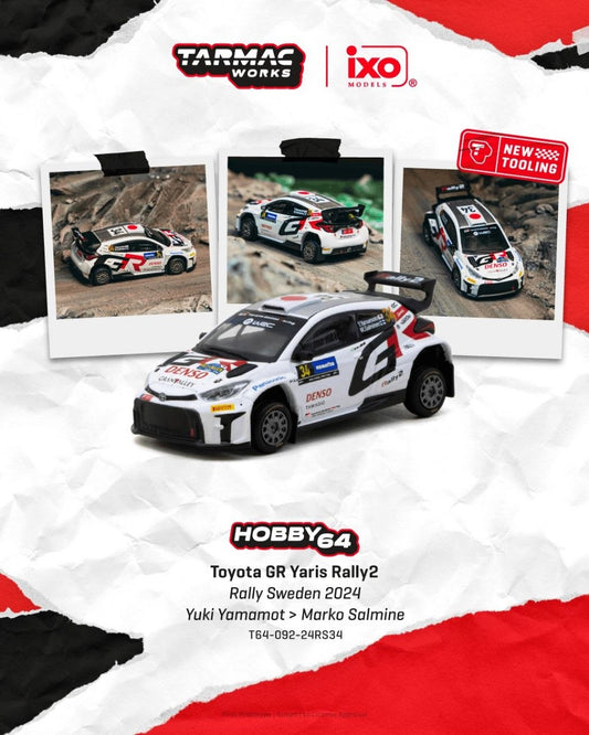 Tarmac Works 1:64 2024 Toyota Yaris GR Rally2 #34 Yuki Yamamoto Rally Sweden