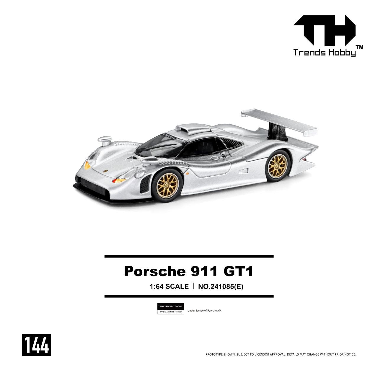 Trends Hobby 1:64 Porsche 911 GT1 Silver