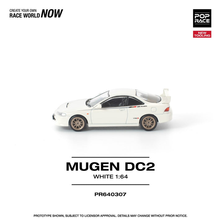Pop Race 1:64 Mugen DC2 White NEW TOOLING PR640307
