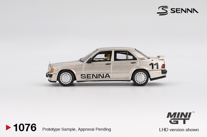 Mini GT 1:64 Mercedes-Benz 190 E 2.3-16 #11 Ayrton Senna 1984 Nürburgring Race of Champions w/ Figure (LHD) #1076