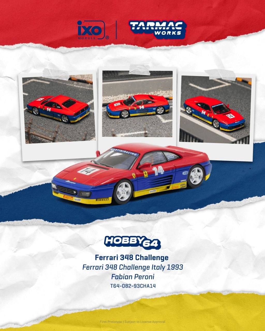 Tarmac Works 1:64 Ferrari 348 Challenge Ferrari 348 Challenge Italy 1993 Fabian Peroni