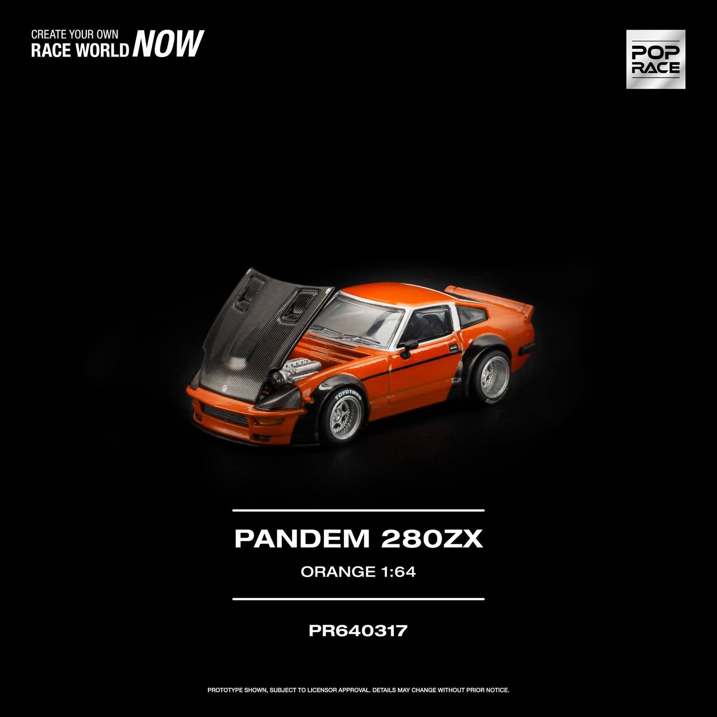 Pop Race 1:64 Pandem 280ZX Orange PR640317