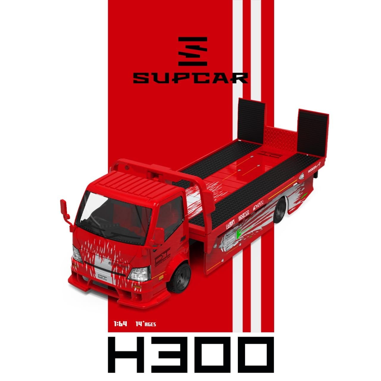 Supcar 1:64 Diecast H300 Tow Truck The Fast & The Furious Red Livery