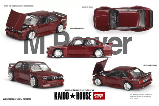 Kaido House x MiniGT 1:64 BMW M3 (E30) KAIDO GT V1 Calypso Red Metallic - KHMG162