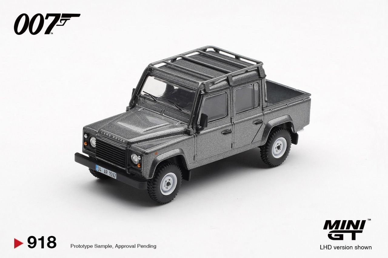 Mini GT 1:64 James Bond 2012 Land Rover Defender 110 Crew Cab *Skyfall* Blister Packaging Grey