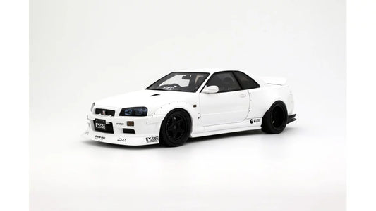 Ottomobile 1:18 Nissan Skyline GT-R R34 KRC Body Kit Pearl White QX1 2019 OT1135