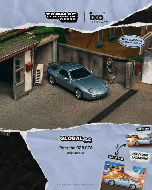 Tarmac Works 1:64 1992 Porsche 928 GTS Blue Metallic