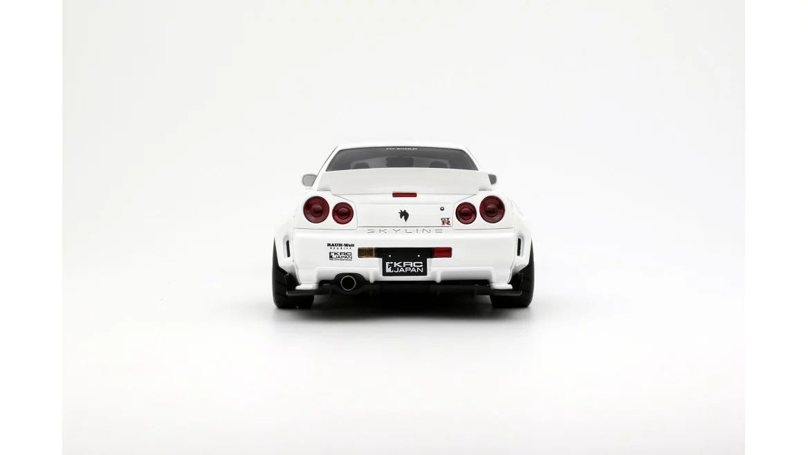 Ottomobile 1:18 Nissan Skyline GT-R R34 KRC Body Kit Pearl White QX1 2019 OT1135