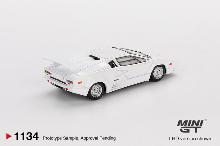 Mini GT 1:64 Lamborghini Countach 25TH Anniversary White #1134 *Blister Packaging*