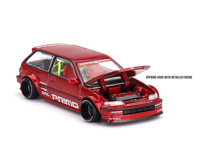 Kaido House x Mini Gt 1:64 1987 HONDA CIVIC (EF) KAIDO WORKS V2 Red
