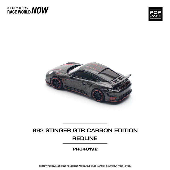 Pop Race 1:64 992 Stinger GTR TopCar Design Carbon Edition Red Line PR640192