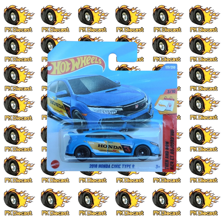 Hot Wheels 1:64 Mainline 2018 Honda Civic Type R 123/250 Then and Now Short Card
