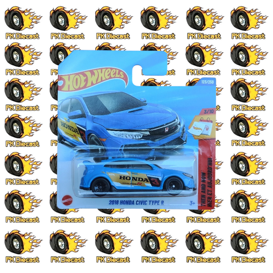 Hot Wheels 1:64 Mainline 2018 Honda Civic Type R 123/250 Then and Now Short Card