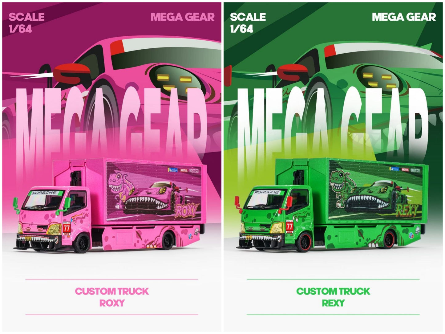 Mega Gear 1:64 300 Series II Custom Gull Wing Truck Tyrannosaurus Livery