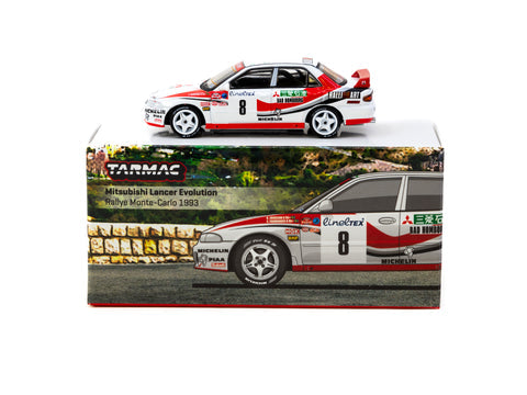 Tarmac Works 1:64 Mitsubishi Lancer Evolution Rallye Monte-Carlo 1993 #8 - GLOBAL64