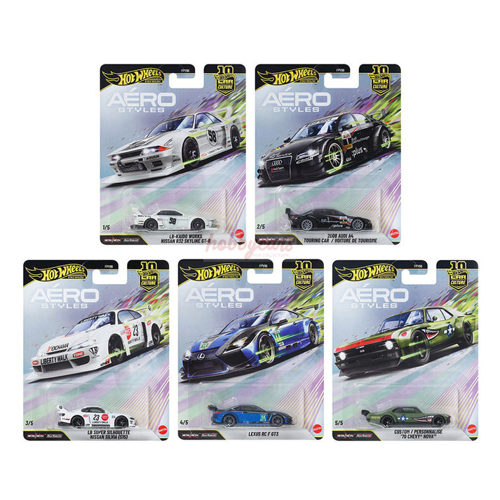 Hot Wheels 1:64 Aero Styles Full Sets of 5 Premium