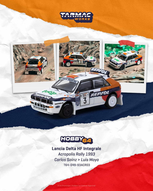 Tarmac Works 1:64 1993 Lancia Delta HF Integrale White Carlos Sainz Acropolis Rally