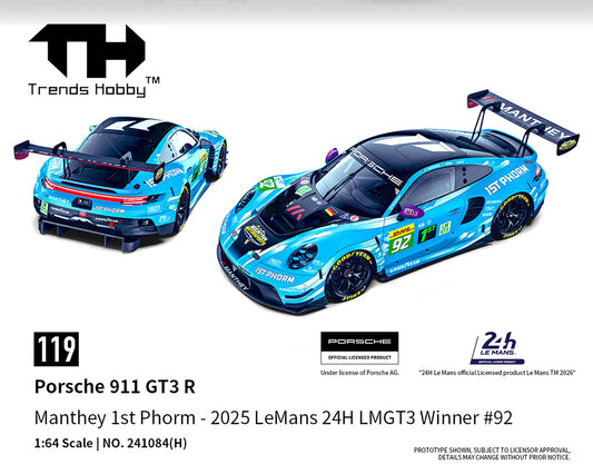 Trends Hobby 1:64 2025 Porsche 911 GT3 R #92 LeMans 24H Blue
