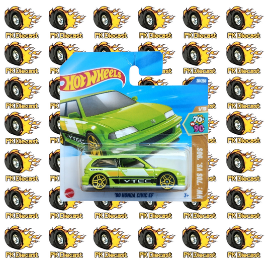 Hot Wheels 1:64 2025 Mainline '90 Honda Civic EF 28/250 HW 70 Vs 90s Short Card *Damaged Card*