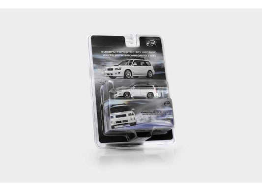 ModelModel 1:64 Subaru Forester STI Version with Snowboard White (MM64-SG9-003)