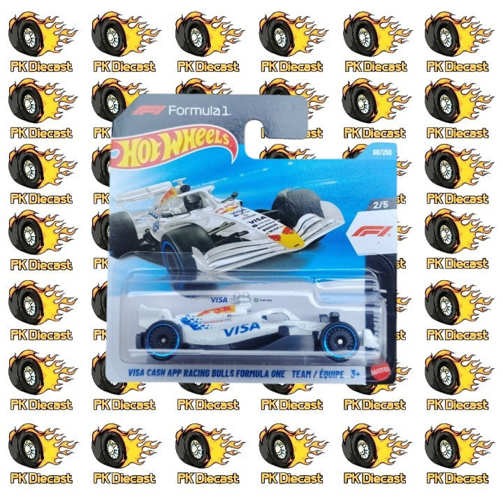 Hot Wheels 1:64 Mainline Visa Cash App Racing Bulls Formula One Team 68/250 Formula 1 Short Card