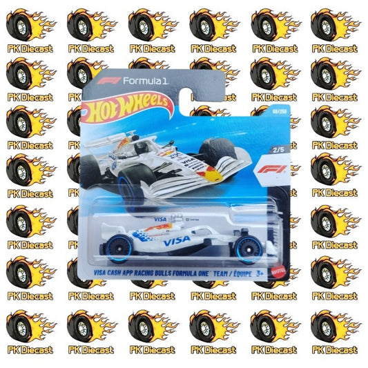 Hot Wheels 1:64 Mainline Visa Cash App Racing Bulls Formula One Team 68/250 Formula 1 Short Card