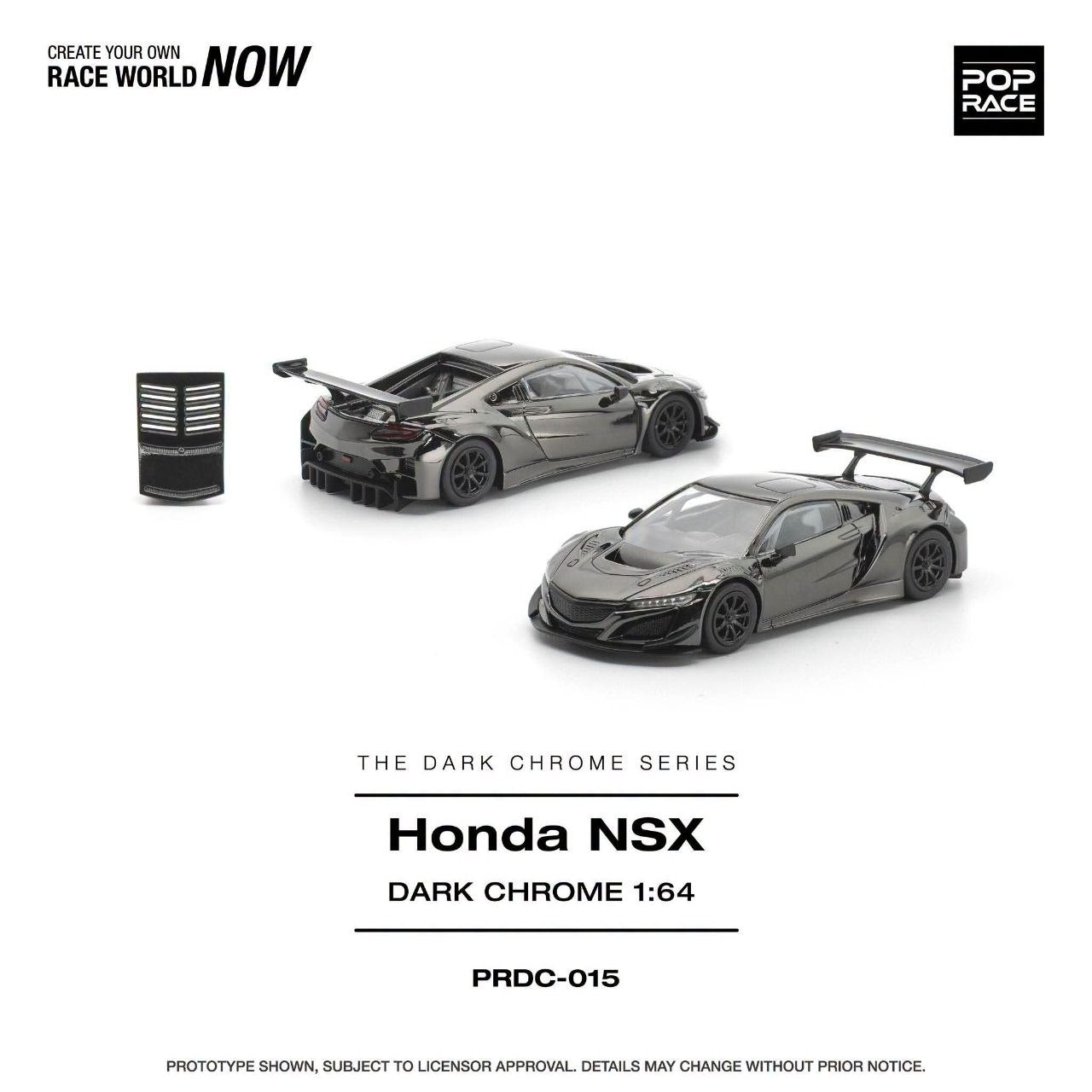 Pop Race 1:64 Honda NSX GT3 EV022 Dark Chrome PRDC015