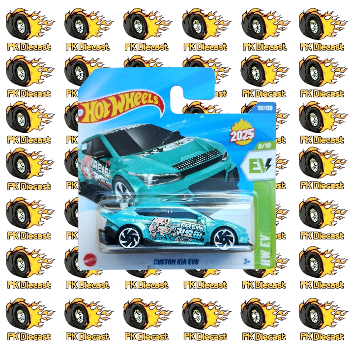 Hot Wheels 1:64 2025 Mainline Custom Kia EV6 120/250 HW EV Short Card *Damaged Card*