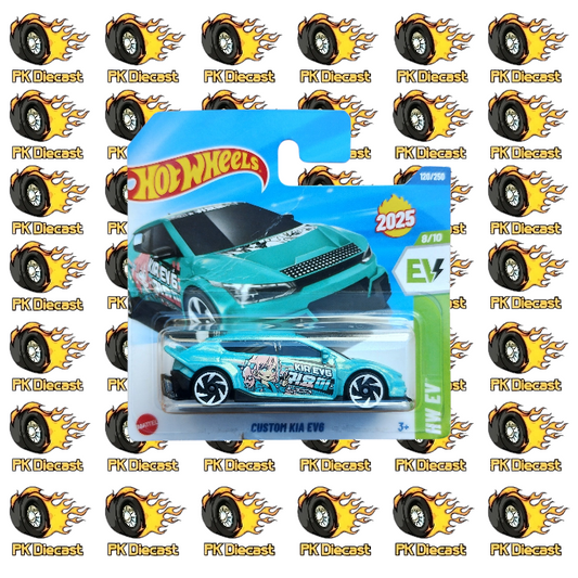 Hot Wheels 1:64 2025 Mainline Custom Kia EV6 120/250 HW EV Short Card *Damaged Card*