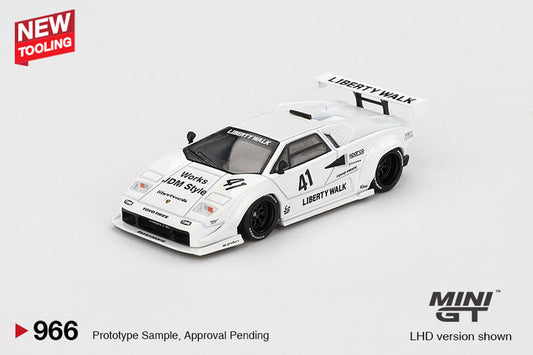 Mini GT 1:64 Lamborghini Countach LB-WORKS White 2024 Tokyo Auto Salon (MGT00966-L)