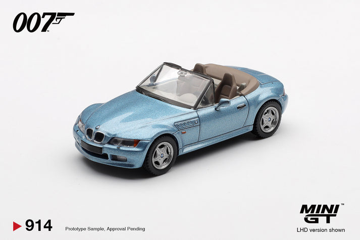 Mini GT 1:64 BMW Z3 “GoldenEye” #914 English Blister Packaging