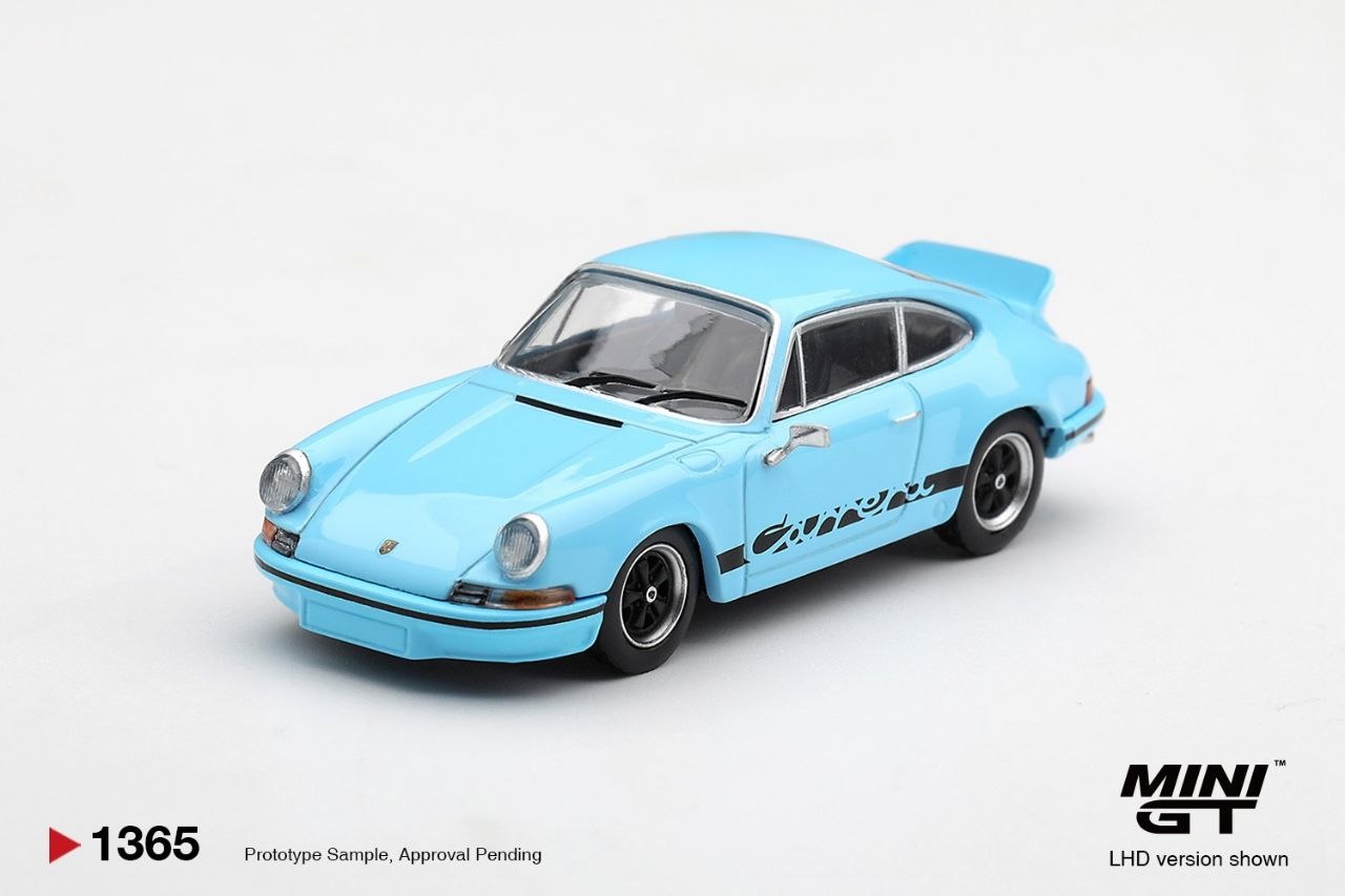 Mini GT 1:64 Porsche 911 Carrera RS 2.7 Gulf Blue with Black Livery #1365