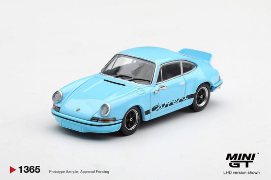 Mini GT 1:64 Porsche 911 Carrera RS 2.7 Gulf Blue with Black Livery #1365
