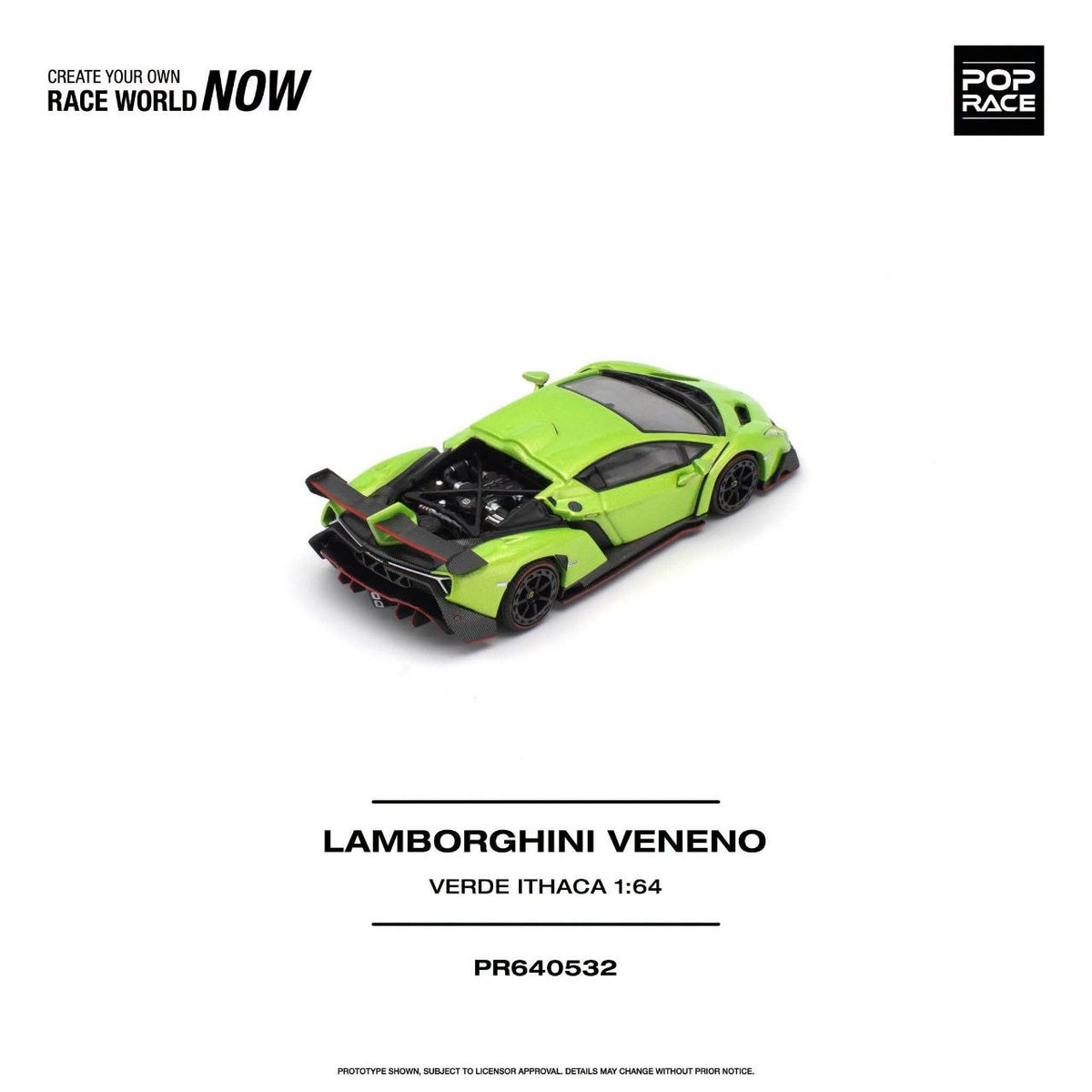 Pop Race 1:64 Lamborghini Veneno Verde Ithaca PR640532