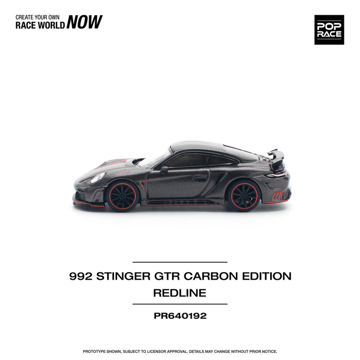 Pop Race 1:64 992 Stinger GTR TopCar Design Carbon Edition Red Line PR640192