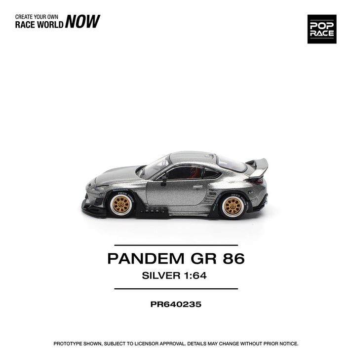 Pop Race 1:64 PANDEM GR86 SILVER (NEW TOOLING) PR640235