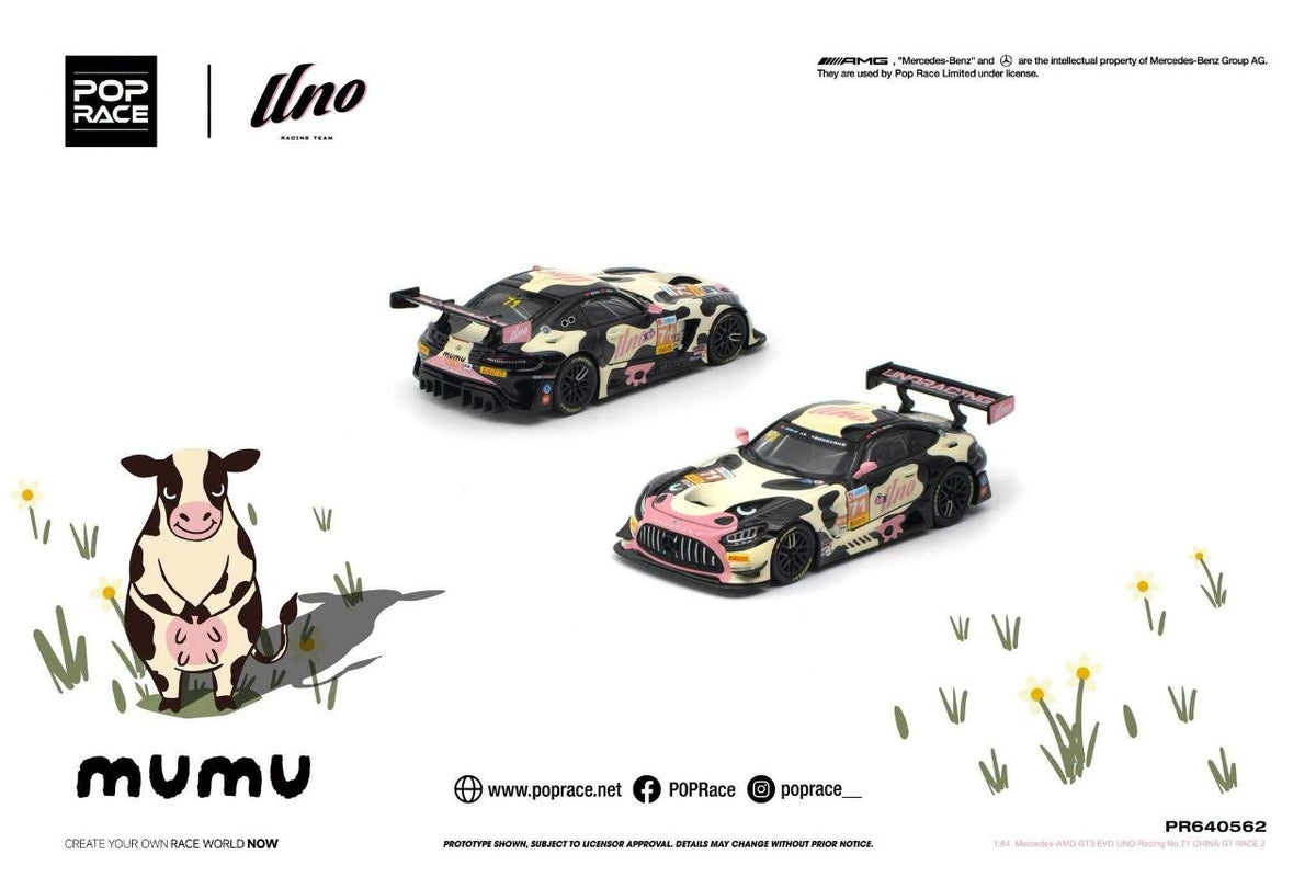 Pop Race 1:64 Mercedes AMG GT3 EVO UNO Racing NO.71 China GT Race 2 "Mumu" PR6400562