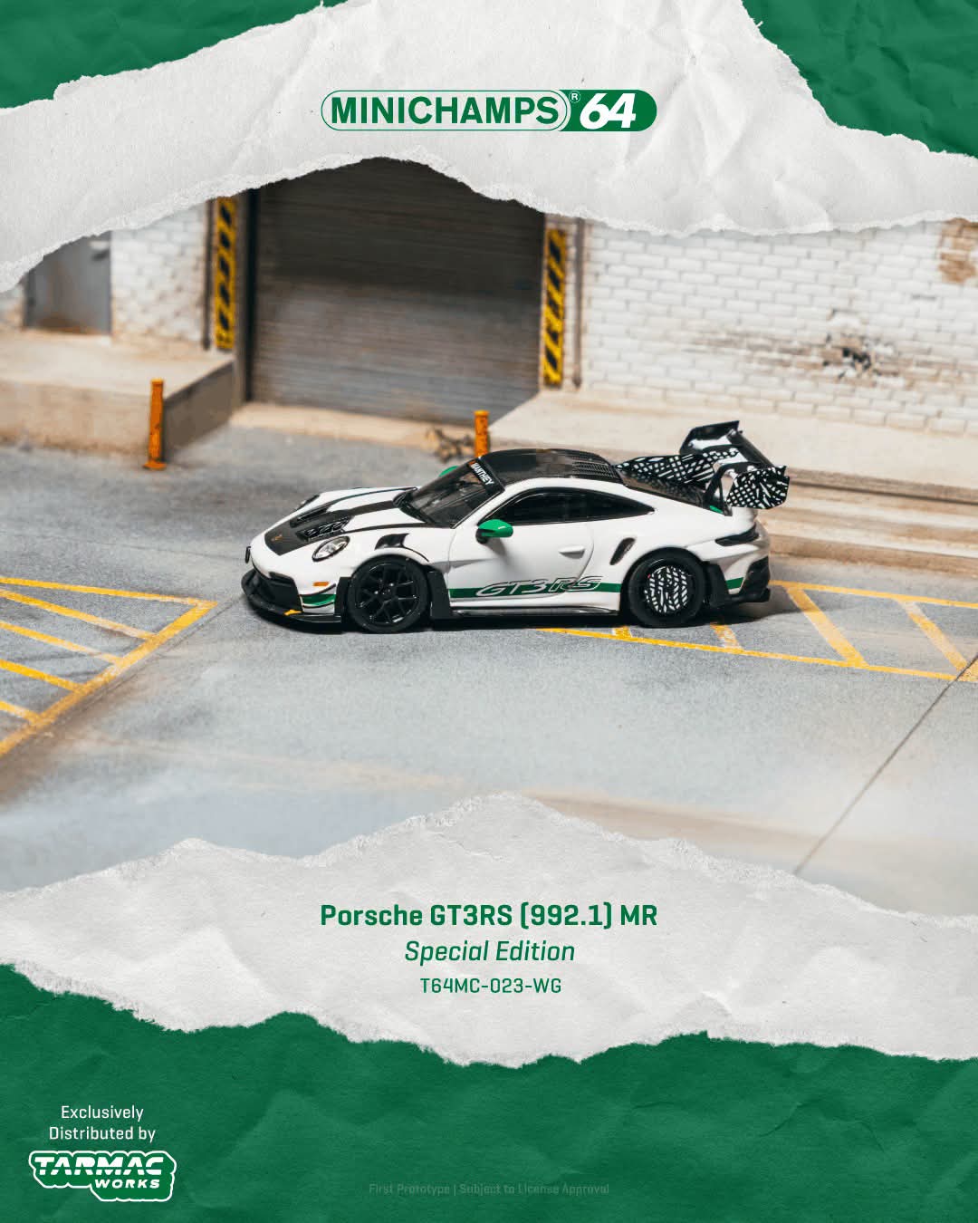 Tarmac Works x Mini Champs 1:64 2025 Porsche GT3RS (992.1) Manthey Racing White