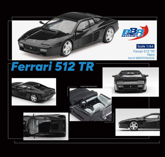BBR Models 1:64 1992 Ferrari 512 TR Nero BBRFER64035