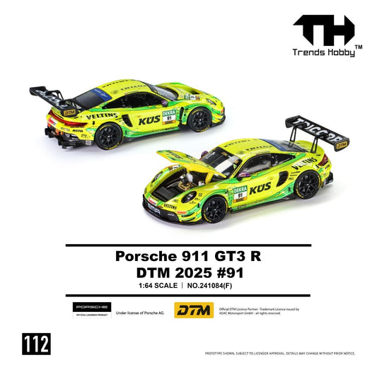 Trends Hobby 1:64 Porsche 911 GT3 R DTM 2025 #91 Yellow