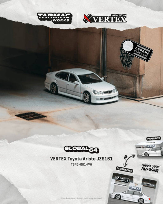 Tarmac Works 1:64 VERTEX Toyota Aristo JZS161 White