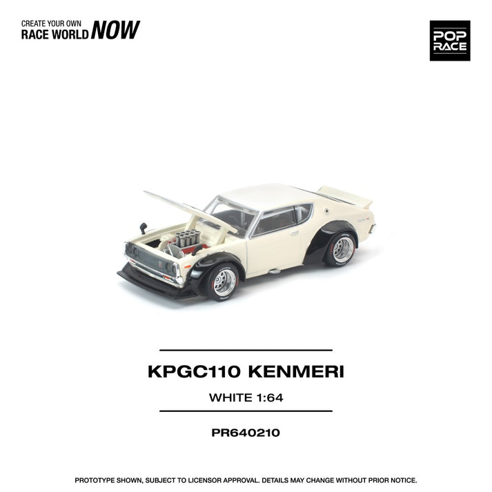 Pop Race 1:64 KPGC110 Kenmeri White
