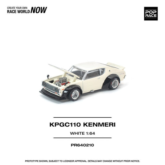 Pop Race 1:64 KPGC110 Kenmeri White