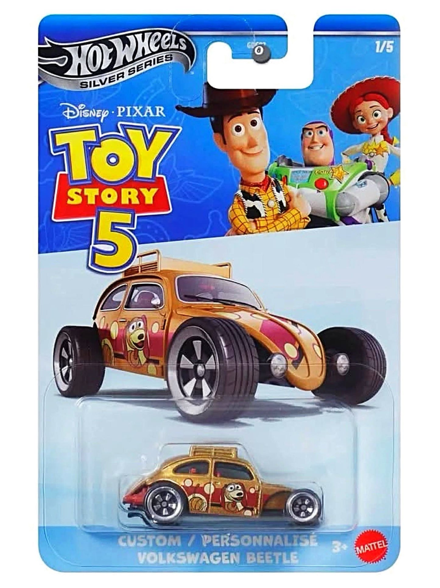 Hot Wheels 1:64 Toy Story 5 Custom Volkswagen Beetle Silver Series 1/5