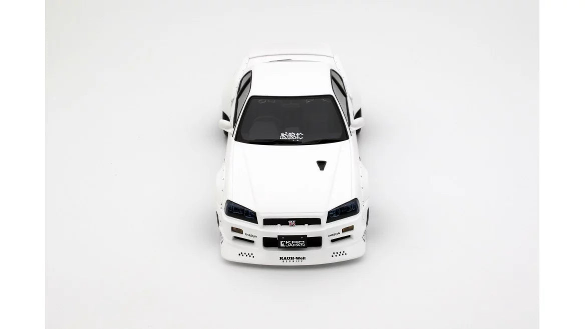 Ottomobile 1:18 Nissan Skyline GT-R R34 KRC Body Kit Pearl White QX1 2019 OT1135