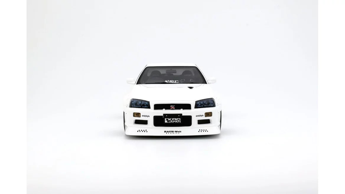 Ottomobile 1:18 Nissan Skyline GT-R R34 KRC Body Kit Pearl White QX1 2019 OT1135