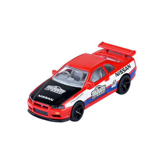 Majorette 1:64 Nissan Skyline GTR-R34 60th Anniversary 2024 Deluxe