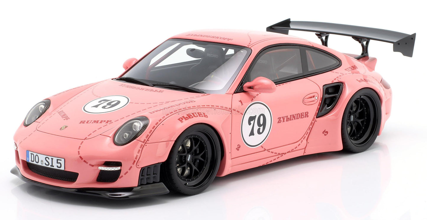 Werk83 1:18 Porsche 911 (997) Turbo S LBWK Sidney Hoffmann *Die Sau* #79 Pink